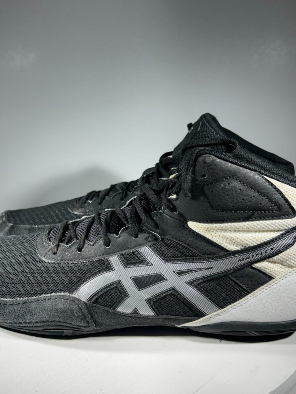ASICS MATFLEX Mens Wrestling Shoes Size 11.5 Black White Sneakers MMA Martial